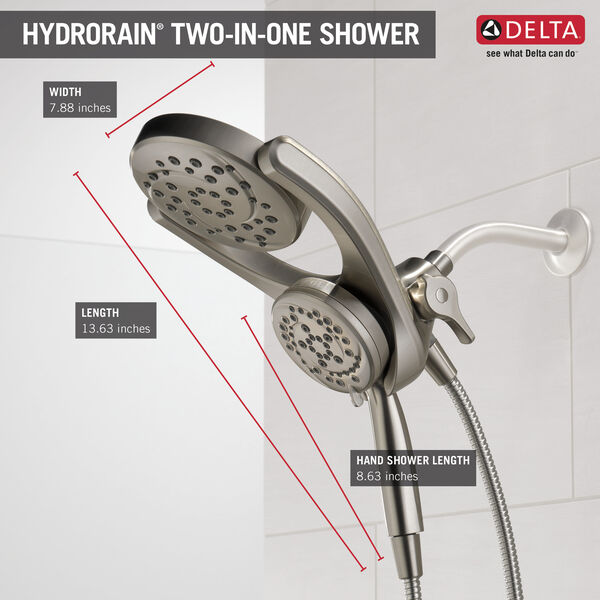 Delta Universal Showering Components Chrome 4-Spray Dual Shower Head 2.5-GPM 